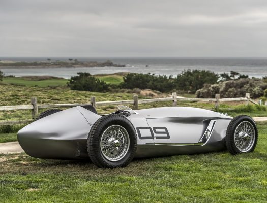 The INFINITI Prototype 9 is a celebration of Nissan Motor and INFINITI’s ingenuity, artistry and craftsmanship. It represents a reimagining of a 1940s race car with time-honored production techniques employed to realize its retro design.