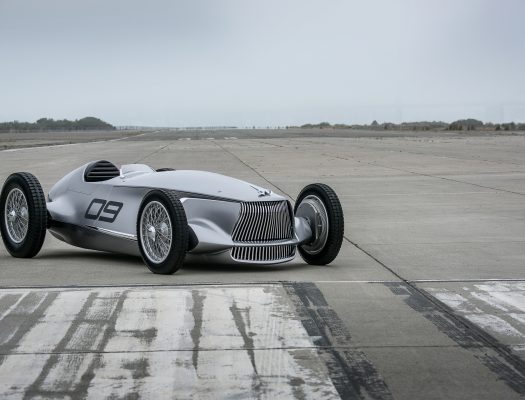 The INFINITI Prototype 9 is a celebration of Nissan Motor and INFINITI’s ingenuity, artistry and craftsmanship. It represents a reimagining of a 1940s race car with time-honored production techniques employed to realize its retro design.