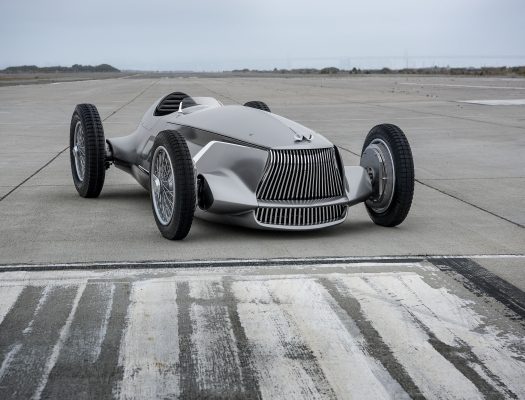 The INFINITI Prototype 9 is a celebration of Nissan Motor and INFINITI’s ingenuity, artistry and craftsmanship. It represents a reimagining of a 1940s race car with time-honored production techniques employed to realize its retro design.