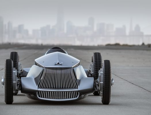 The INFINITI Prototype 9 is a celebration of Nissan Motor and INFINITI’s ingenuity, artistry and craftsmanship. It represents a reimagining of a 1940s race car with time-honored production techniques employed to realize its retro design.