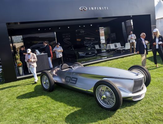 The INFINITI Prototype 9 is a celebration of Nissan Motor and INFINITI’s ingenuity, artistry and craftsmanship. It represents a reimagining of a 1940s race car with time-honored production techniques employed to realize its retro design.