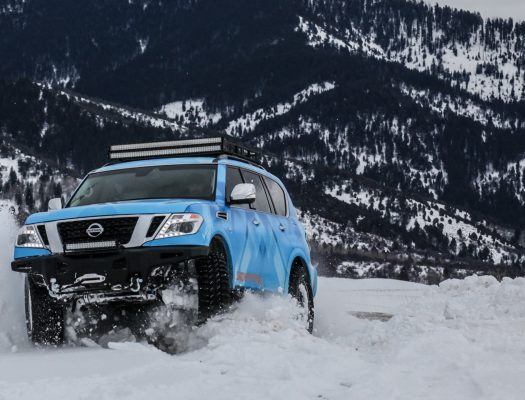 Nissan-Armada-Snow-Patrol-front-three-quarter-in-motion-02